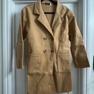 NWOT Tan Double-Breasted Women's Coat